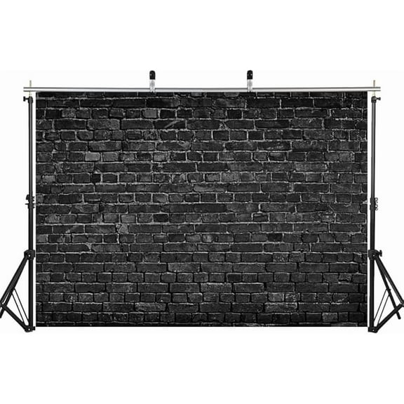 Black Brick Wall Photography Backdrop Vintage Theme Stone Brick Design Photography Background Baby Birthday Party Decoration Photo Booth Studio Props