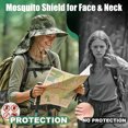 thumbnail image 3 of Mosquito Head Net Hat-Camo UPF 50+ Wide Brim Sun Hat with Bug Net and Neck Flap for Hiking, Camping, Fishing, Men and Women, Green, 3 of 6