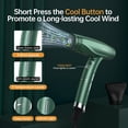 thumbnail image 4 of High-Speed Negative Ion Hair Dryer with Powerful Brushless Motor,Lightweight,Foldable,Low Noise,and Magnetic Nozzle12 Modes for Quick Drying by Traveling Salon Owners Green, 4 of 9