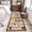 Yellow Mocha Brown Light Brown, variant on Runner Rug 2 x 6 Ft, Farmhouse Coffee Time Washable Non-Slip Floor Mat for Kitchen Hallway/Entryway, Vintage Gnomes Desserts Khaki Plaid Long Kitchen Runner Area Rugs for Living Room, Low-Profile