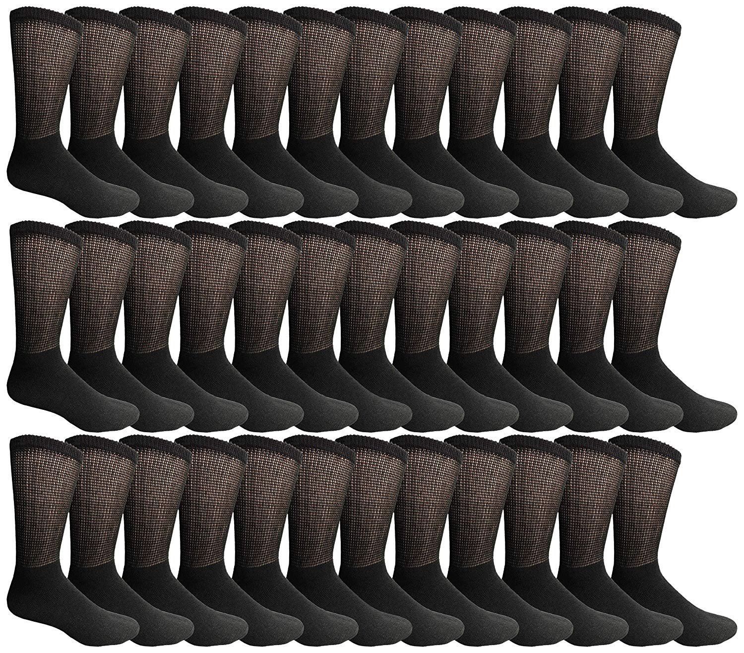 Wholesale Bulk Cotton Diabetic Crew And Ankle Socks, Loose Fit Top Non