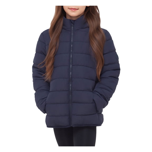 Rokka&Rolla Girls' Stand Up Collar Light Puffer Jacket