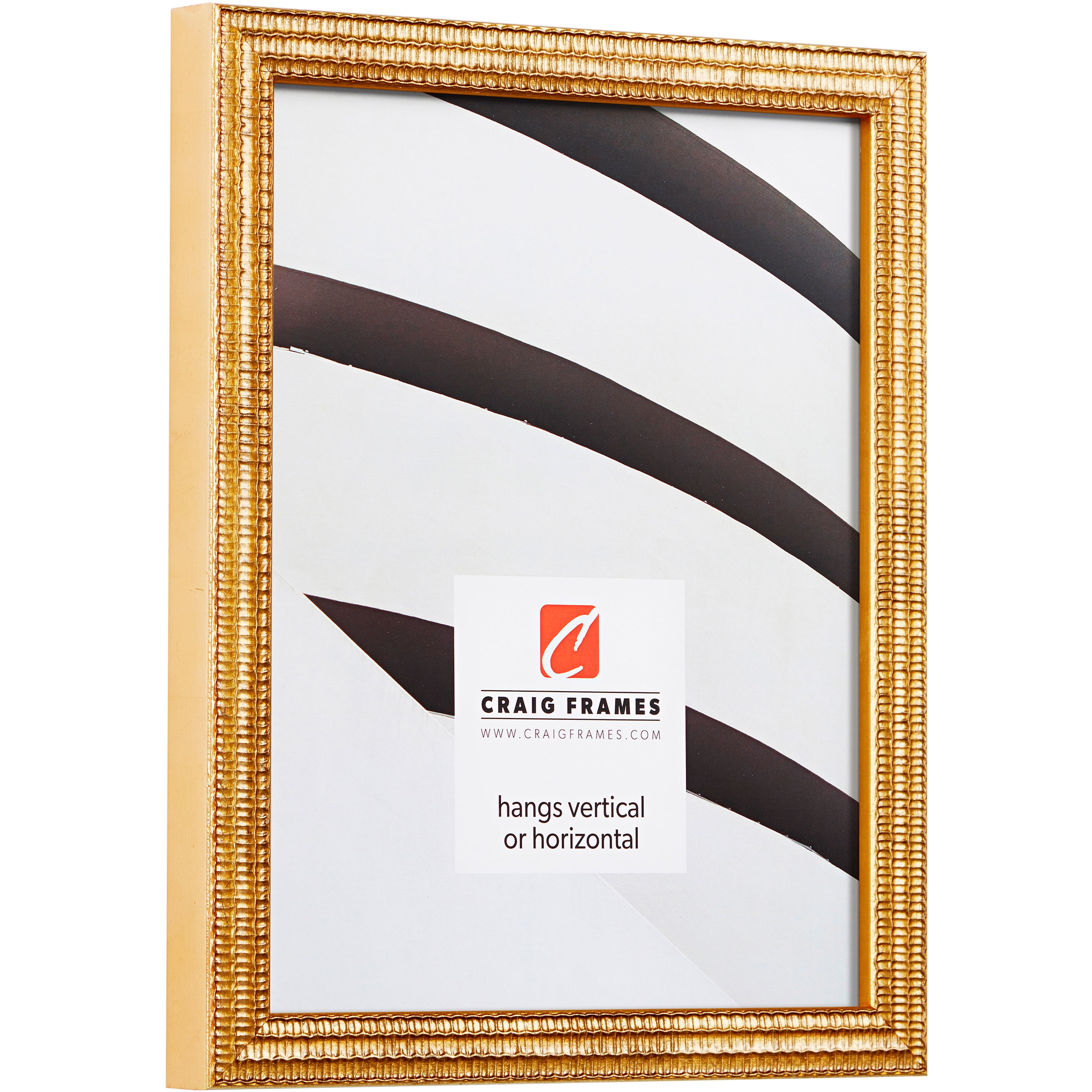 Craig Frames Farnsworth, 18x24 inch Picture Frame Matted for a 12x18 Photo, Gold