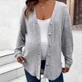 thumbnail image 4 of Bixock Tops for Pregnant Women,Basic Tops for Pregnant Women,Pregnant Women's Knitted Front Button Cardigan with Off Shoulder Sleeves Knitted Sweater Loose Coat, 4 of 5