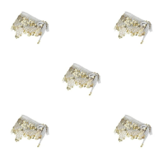 Thinsony Beautiful Belly Dance Waist Chain Intricate White 5Set