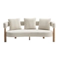 thumbnail image 6 of Christopher Knight Home 76.5" Modern Upholstered Sofa, Curved Design, 3-Seater Couch with Pillows, Beige, 6 of 6