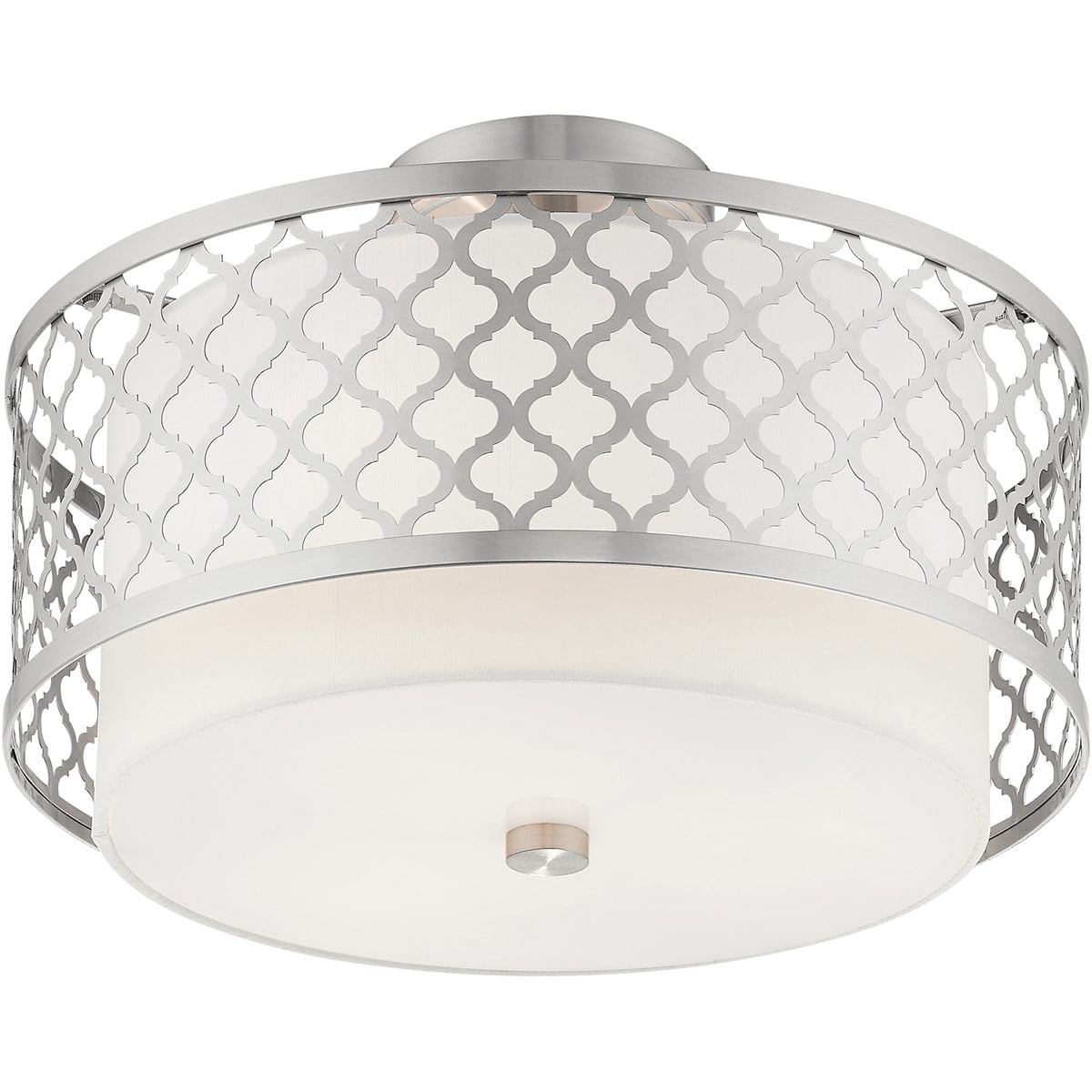 3 Light Brushed Nickel Ceiling Light fixture with Steel base material