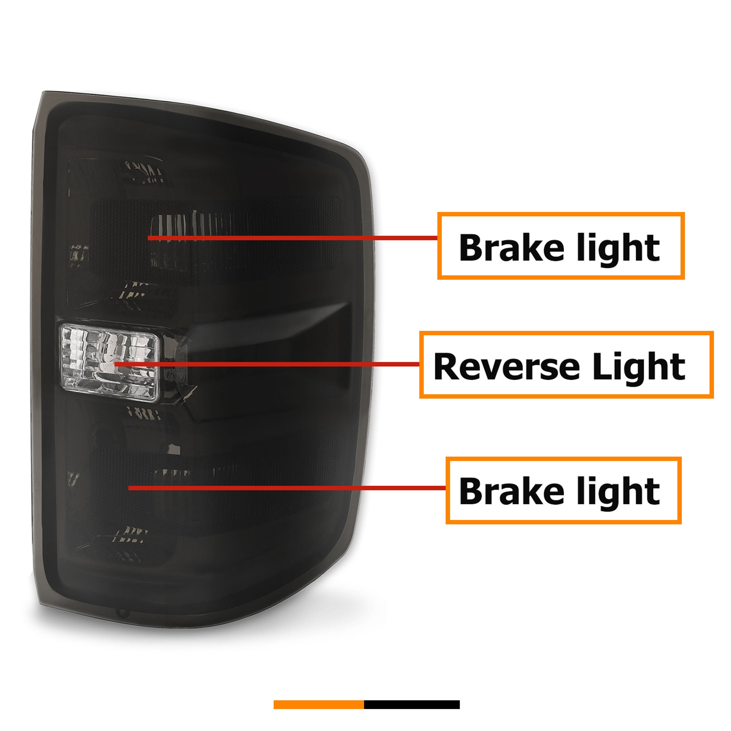 Kojem Pair Tail Lights for 2014-2018 Chevy Chevrolet Silverado 1500/2500/3500 HD GMC Sierra 3500 HD Replacement for GM2800261 GM2801261 w/o Bulbs Smoke Lens Chrome Housing