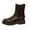 Brown, variant on Winter Boots Women's Banana Knee High Boots Square Toe Block Heel Comfortable Low Heel Pull on Wide Black,7