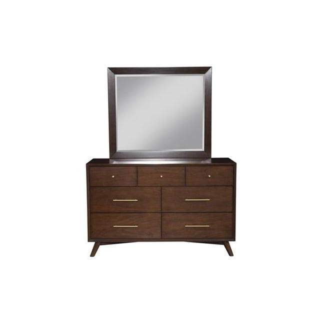 Alpine Furniture 966WAL-06 Flynn Mid Century Modern Mirror, Walnut