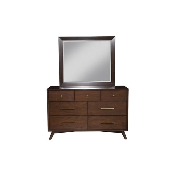 Alpine Furniture 966WAL-06 Flynn Mid Century Modern Mirror, Walnut