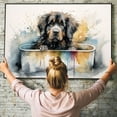 thumbnail image 4 of Tibetan Mastiff Cute Dog Cat in Bathtube Pictures Painting Prints, Funny Colorfull Animals Bathroom Wall Decor Pet Artworks Pet Gift Ready To Hang, Canvas Wall Art, 4 of 5