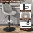 thumbnail image 6 of Hawsaiy Bar Stools Set of 2, Adjustable Swivel Counter Height Bar Stools with Back, Upholstered Modern Barstools with Diamond Stitching, Gray, 6 of 11