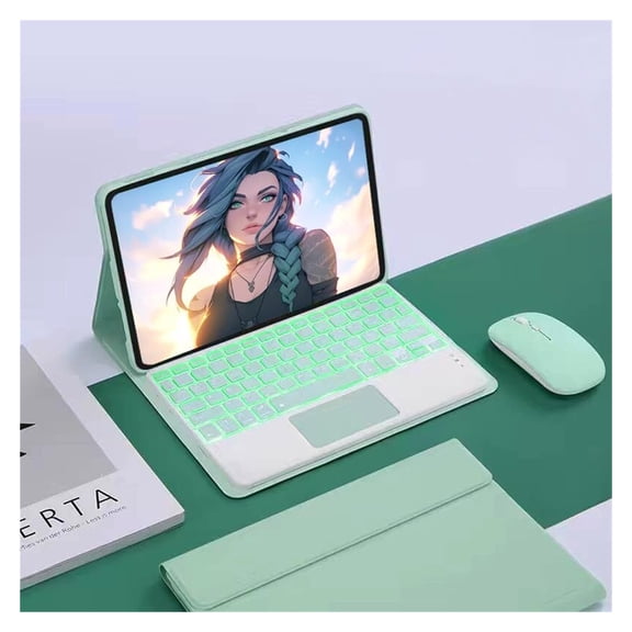 STYU Keyboard Case Compatible with Samsung Galaxy Tab A9 Plus 11",Slim Smart 7 Color Backlit Detachable Tablet Keyboard and Mouses,with Smart Touchpad Built in Pen Holder,