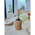 thumbnail image 6 of KOUBOO Unique Home Decor La Jolla Double-Wall Stainless Steel Rattan Drink Sleeves, Honey-Brown, 6 of 7