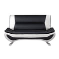 thumbnail image 4 of Lexicon Veloce Faux Leather Loveseat in Black and White, 4 of 7