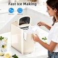 thumbnail image 3 of Portable Countertop Ice Maker,18Lbs/24H Bullet Ice Machine,7-Min 6Pcs Fast Ice Making Self-Cleaning,One-Touch Operation,Removable Lid Easy to Clean,Inculde Ice Scoop for Home,Kitchen,Office,RV(Beige), 3 of 8