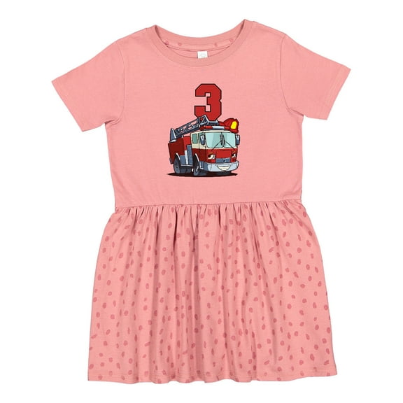 Inktastic 3rd Birthday Fire Truck Girls Toddler Dress
