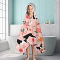 thumbnail image 6 of Boston Terrier Dog and Flower Florals Hooded Bath Towel，60"x35" for Ages 3 To 12 Kids, Quick Dry Lightweight Soft Microfiber Hood Beach Towel Cover Up for Kids, 6 of 7