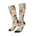 thumbnail image 2 of Balery Floral With Birds And Fantasy Flowers Printed Novelty Socks Men's Women's Crew Socks Sports Socks Knee High Socks Cotton Socks Quirky and Cool Socks, 2 of 9