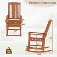 thumbnail image 3 of Costway 1 PCS Outdoor Rocking Chair with Slatted Seat Wide Armrests and Footrest for Patio, 3 of 9