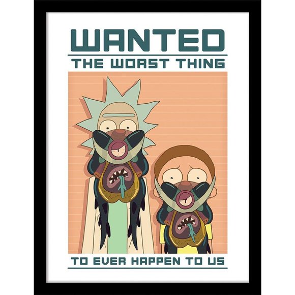 Rick And Morty Gloire à Glorzo-Wanted Affiche Encadrée