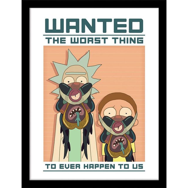 Rick And Morty Gloire à Glorzo-Wanted Affiche Encadrée