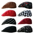 thumbnail image 3 of Unisex Beret Geometric Pattern Duck Mouth Style Men Women Pure Color Short Brim Chef Hat for Baker, 3 of 10