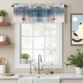 thumbnail image 2 of Summer Ocean Valance Curtain Blue Sea Sky Dark Cloud Nautical Sailboat Seascape Window Valances Rod Pocket Short Curtains Window Treatments for Kitchen Bedroom Bathroom Laundry 54" x 18", 2 of 9