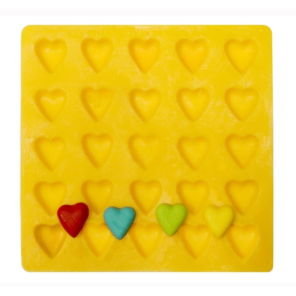 EDELAINE'S Heart 25 Cavity Silicone Molds for Cream Cheese Mints , Chocolate