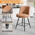 thumbnail image 5 of VINGLI 26" H Swivel Barstools Set of 2, PU Faux Leather Upholstered Counter Height Bar Stool with Back, Kitchen High Chairs with Cushion Round Seat, Metal Legs, White, 5 of 14