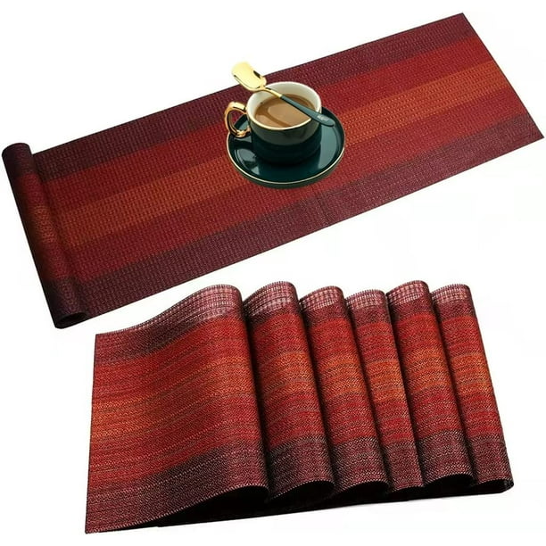Placemats with Compatible Table Runner Crossweave Insulation Placemat