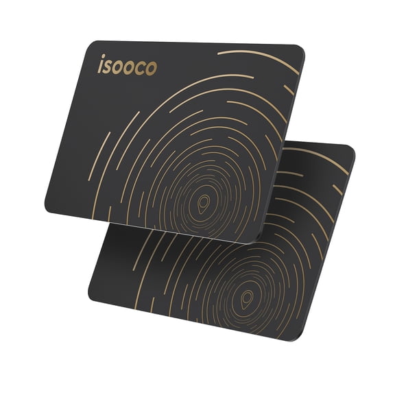 ISOOCO Ultra-Thin Wallet Tracker Card, Works with Apple Find My, Smart Item Locator for Bags and Luggage, Ios Only, 2 Pack