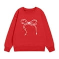 thumbnail image 4 of Bnwani Pullover Sweatshirts for Girls Fashion Crew Neck Long Sleeve Casual Comfortable Print Red Size 7-8 Years, 4 of 4