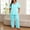 Light Blue, variant on Plus Size Pajama Sets for Women Short Sleeve Long Pants Sleepwear Soft Loose Fashion Casual Nightwear Gray 3XL