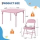 thumbnail image 5 of Juego de Mesa y Sillas Plegables para Niños de 3 Piezas, Centro de Actividades Tapizado en Cuero PU con Estructura de Metal - para Comedor de Niños Pequeños, Manualidades, Aprendizaje y Sala de Juego, 5 of 17