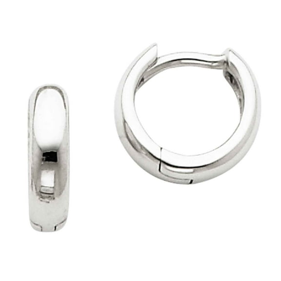 Primal Gold 14 Karat White Gold Hinged Hoop Earrings