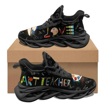 

Fashion Black Palette Pigment Pattern Ladies Autumn Winter Wear-Resistant Platform Shoes Lace Up Comfort Men Basketball Sneakers