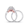 thumbnail image 3 of 14kt Two-tone Gold Round Diamond Bridal Wedding Ring Band Set 1-3/4 Cttw, 3 of 3
