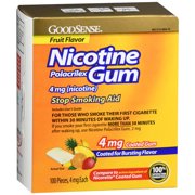 GS NICOTINE GUM COATED 4MG FRUIT 100 CT