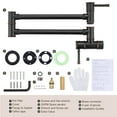 thumbnail image 7 of WOWOW 23.8-inch Wall Mount Folding Stretchable Pot Filler Faucet with Double Handle in Oil Rubbed Bronze, 7 of 7