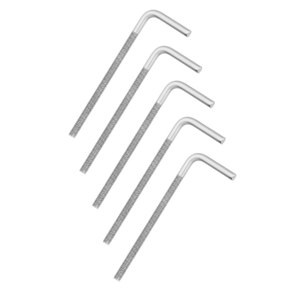 Uxcell M6x100mm 7/L-Shaped Right Angle Bolt Screw, 304 Stainless Steel L Shape Foundation Bolt Long Square Bend Screw, 5 Pcs