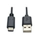 Eaton Tripp Lite Series USB-USB 2.0 3 ft A to USB-C Cable, (M/M), (0.91 M) - Câble USB - 24 Broches USB-C (M) vers USB (M) - USB 2.0 - 3 Pi - Moulé - Noir – image 3 sur 5