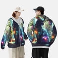 thumbnail image 4 of Vsdgher Cosmic Cat In Window Print Adult Hoodie Shirts Rash Guard for Men Women,Long Sleeve Sun Protection Fishing Shirts for Athletic Running Swim-XX-Large, 4 of 7
