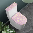 thumbnail image 3 of HELLHERO Soft Elastic Edge Fits All Toilet Shapes Polyester Fabric Round Toilet Lid Dust Cover Bathroom Accessories Stretch Fit Washable and Reusable 17"x21" 2 Pcs Set, 3 of 8
