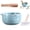 Blue-3pc set, variant on 2 in 1 Ceramic Herb Stripper and Garlic Grater Bowl, Cat Design Handmade Pottery Kitchen Tool, Multi Function Grater for Garlic Ginger Herbs Nuts Chocolate (Pink)
