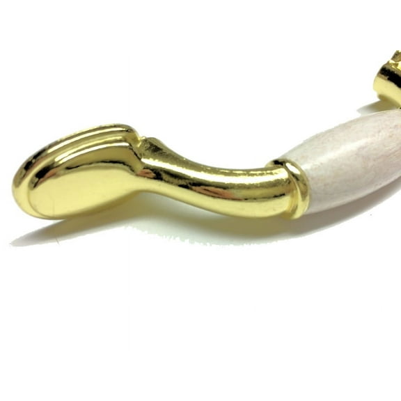 Classic Bright Brass Pull w/ Whitewashed Wood Center P50010C-PB2-C