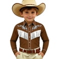 thumbnail image 3 of Tiijoy Boys Western Cowboy Shirt Vintage Long Sleeve Button-Down Shirt Top, Sizes 4-13, 3 of 3