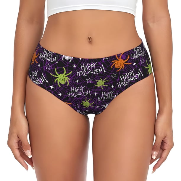 Fotbe Halloween Calzones Estampados para Mujer – Ropa Interior de Algodón, Cómoda, Suave y Elástica-Small