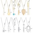thumbnail image 5 of 12 piezas de collar largo con colgante para mujer, barra de oro, plumas, triángulo, hoja, cerradura, borla Y collar, conjunto de joyería para niñas, 5 of 5